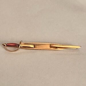 Vintage Gold Tone Rapier Sword Tie Bar Clip